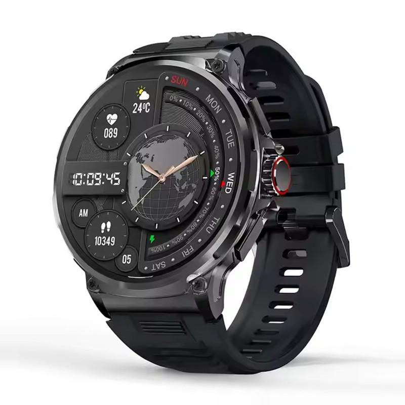 Montre connectée V69 pour hommes, appels Bluetooth, grand écran 1,85 pouce, moniteur de fréquence cardiaque, 710 mAh, moniteur d'activité physique