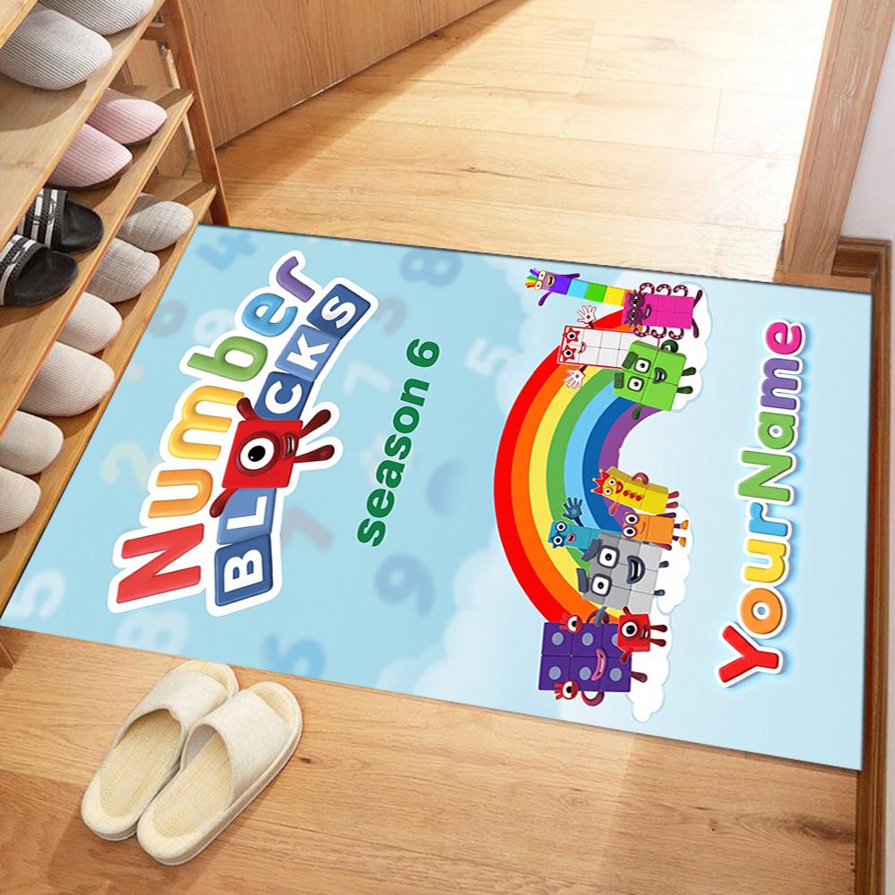 Tappeto Personalizzabile con Area Nome Numberblocks per Soggiorni Studio Ingresso Dormitorio Tappeto Antiscivolo Decorazioni Ufficio Anime Regalo Spirituale