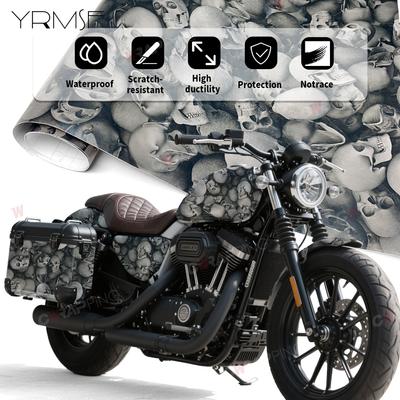 Car Sticker Vinyl Ghost Off-road Vehicle Wrapping Film Skull Halloween Skateboard Graffiti Motorcycle Black Wrap Bicycle Bodies