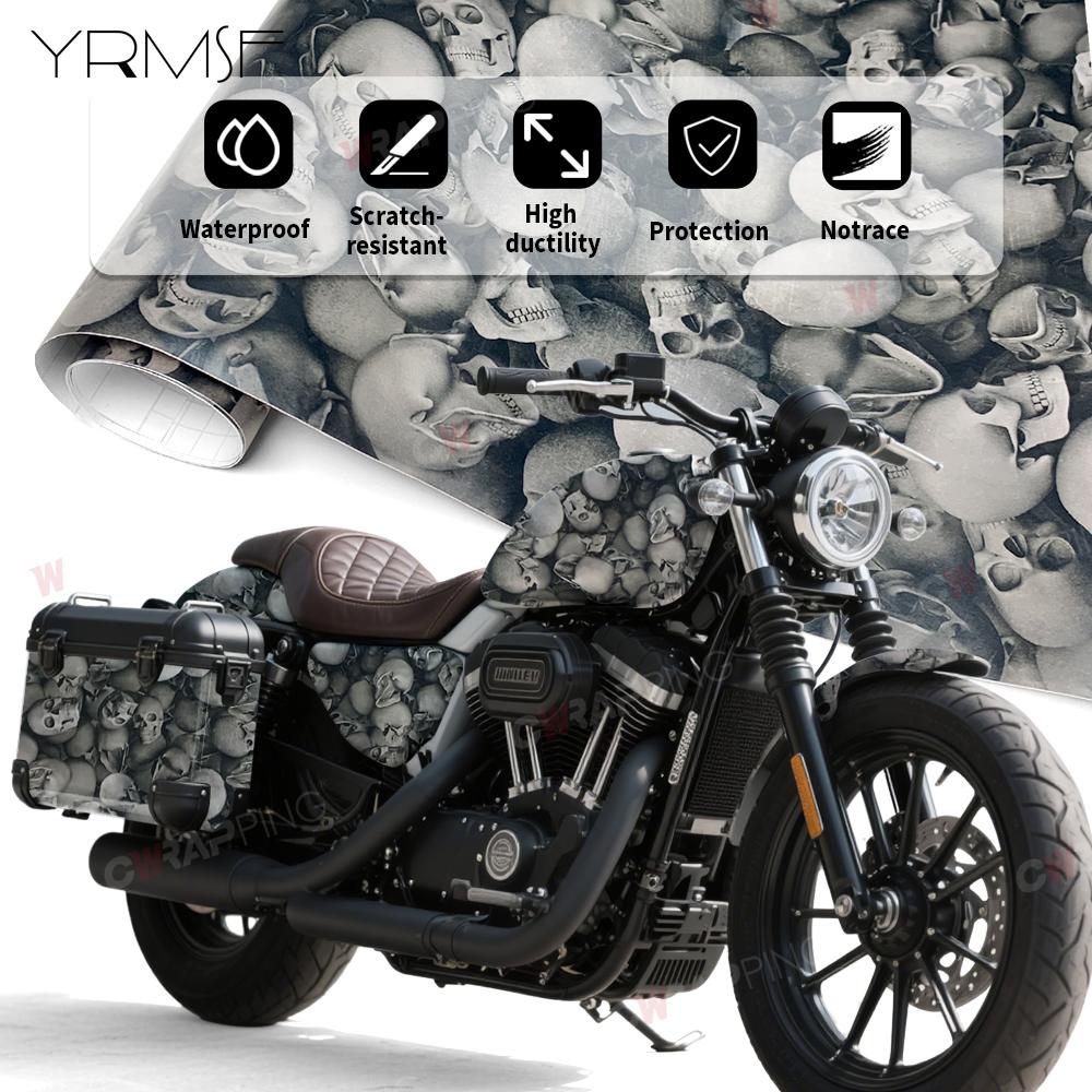 Car Sticker Vinyl Ghost Off-road Vehicle Wrapping Film Skull Halloween Skateboard Graffiti Motorcycle Black Wrap Bicycle Bodies