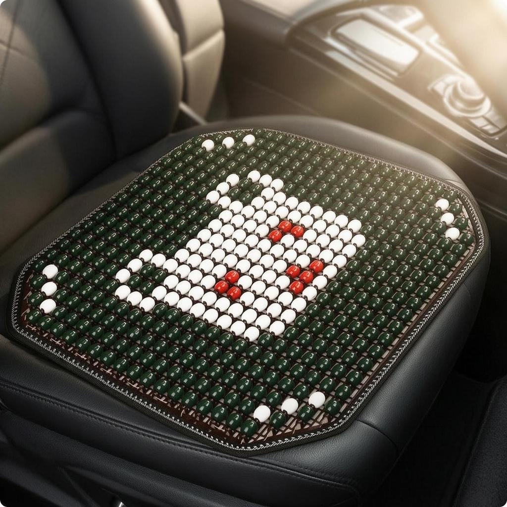 Beaded Seat Cushion Ventilated Wood Cooling for Drivers, Office Workers, Desk