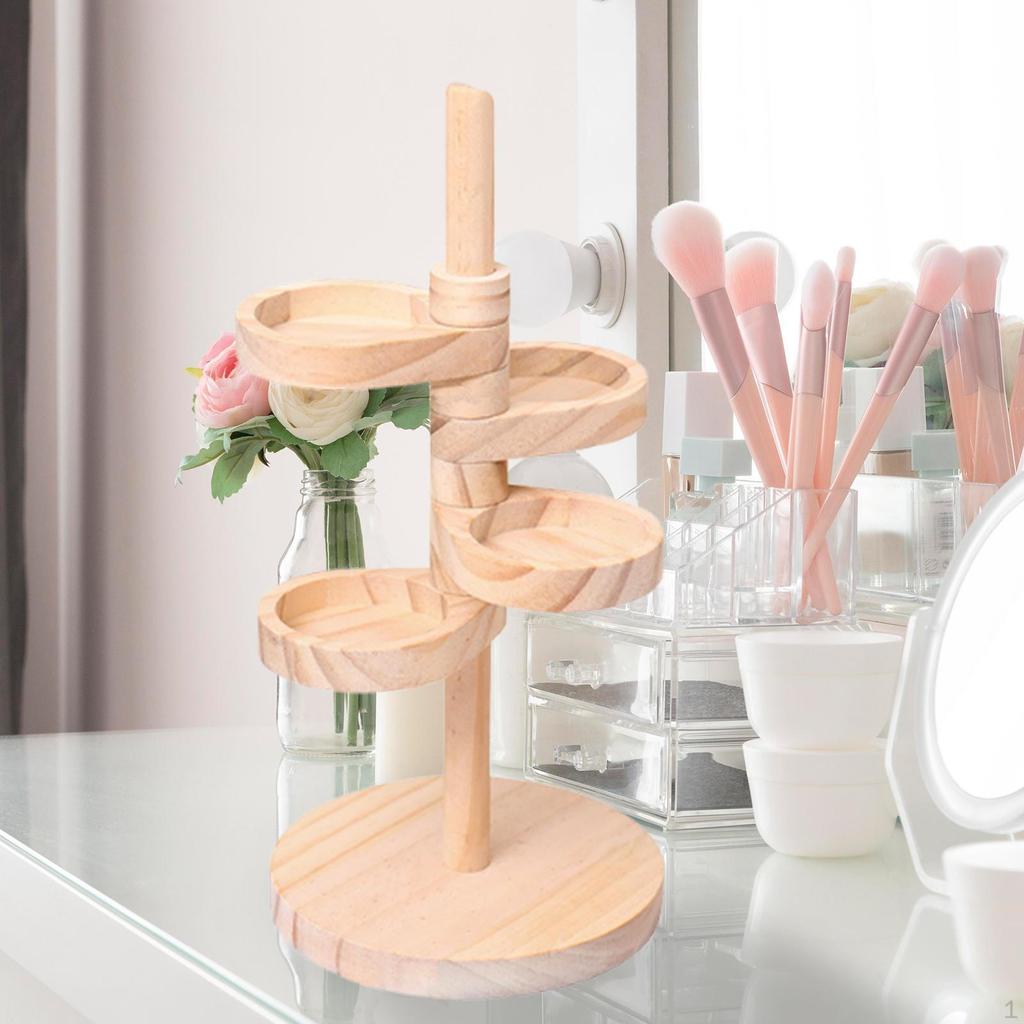 Organisateur de Bijoux Support de Bureau Rotatif Multiusage à 4 Niveaux pour Boucles d'Oreilles Bagues Colliers