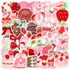 50 Cute Strawberry Graffiti Stickers: Waterproof Decor for Water Bottles & Phones, Cross-Border DIY Decals