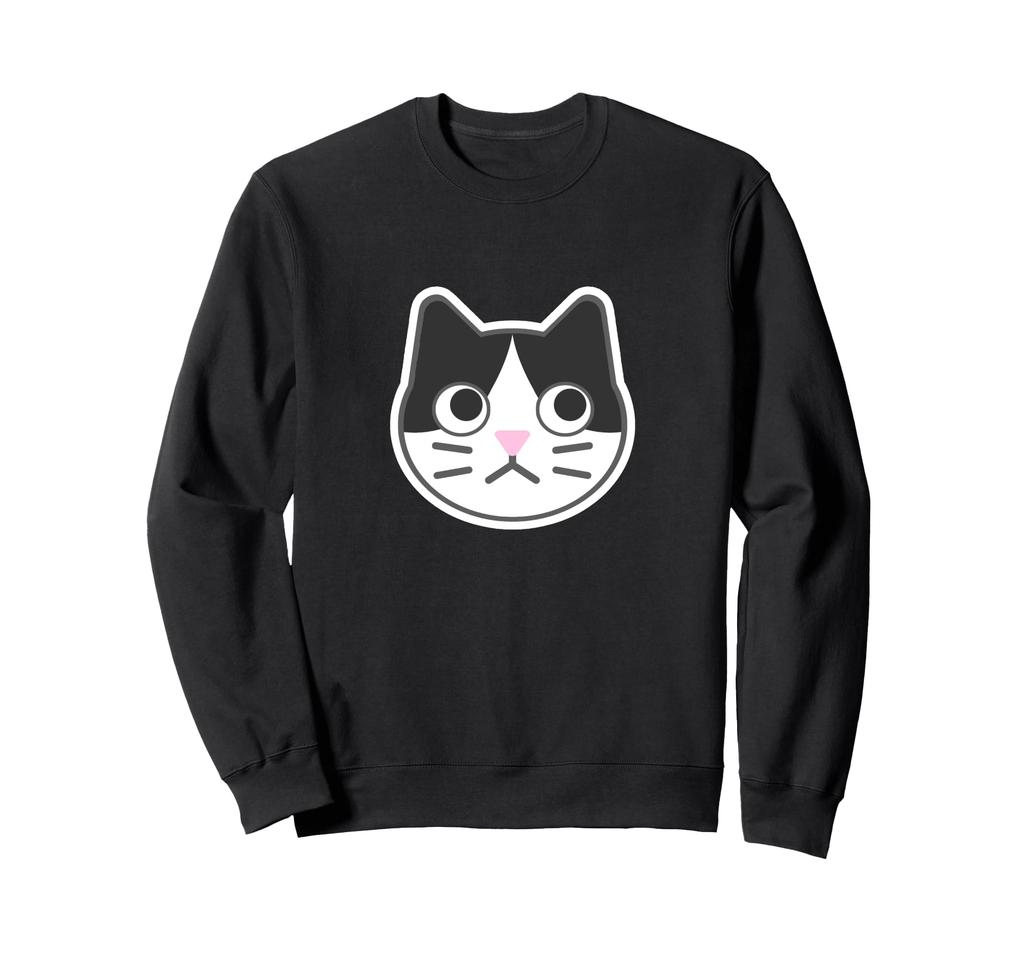 Calico Face Cat Simple Face Loose and Cute Animal Illustration Sweatshirt [Animal Friends]