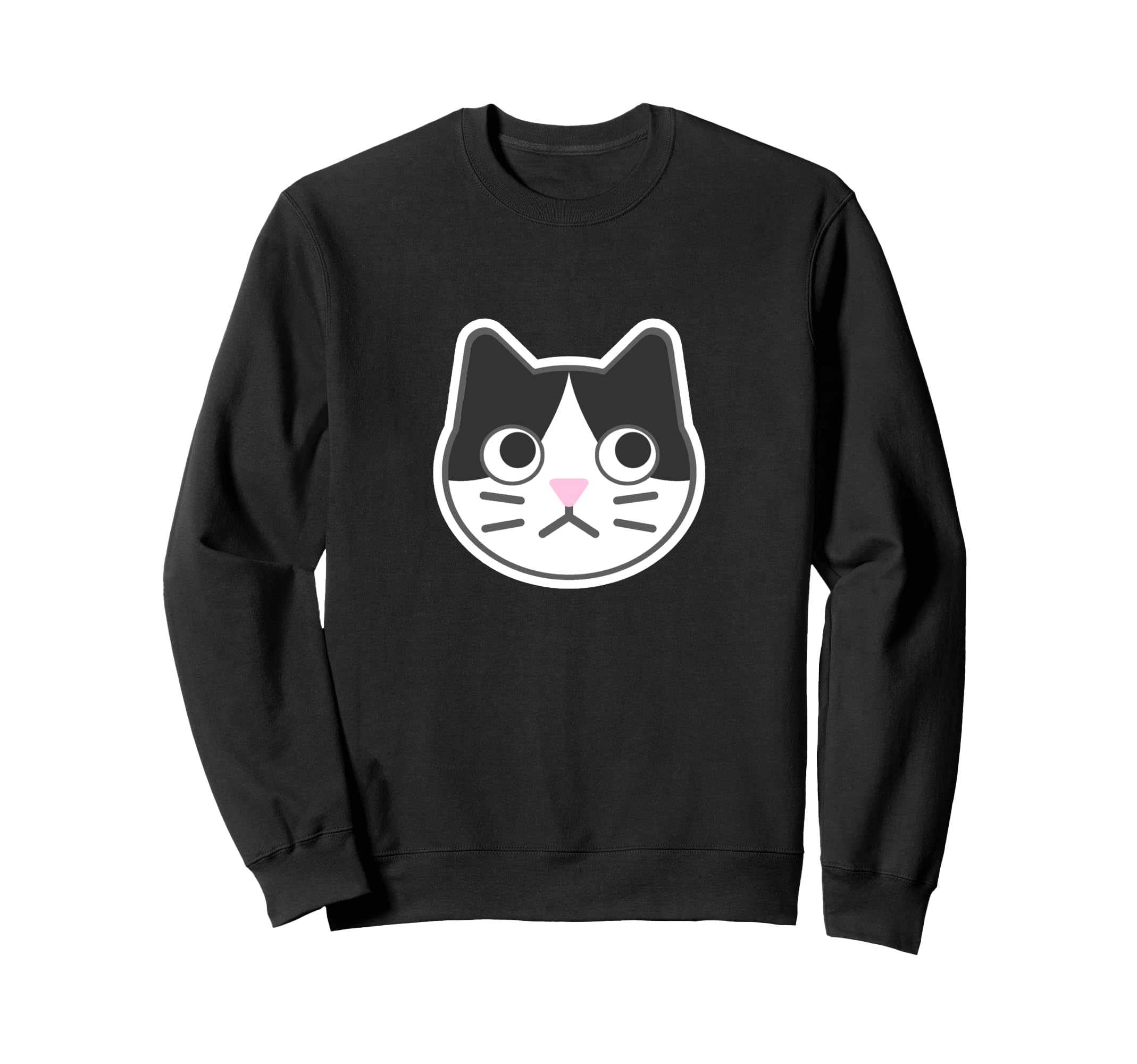 

Calico Face Cat Simple Face Loose and Cute Animal Illustration Sweatshirt [Animal Friends] чёрный