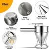 Distributeur de pâte à crêpes avec 4 embouts Multi-Calibre Entonnoir en acier inoxydable Distributeur de gaufrettes avec support Idéal pour les produits de boulangerie