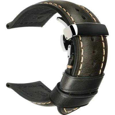 Maikes Luxury Calfskin Genuine Cow Leather Watchband Watch Strap Belt 18mm 20mm 22mm 24mm Bracelets Butterfly Buckle Replacement