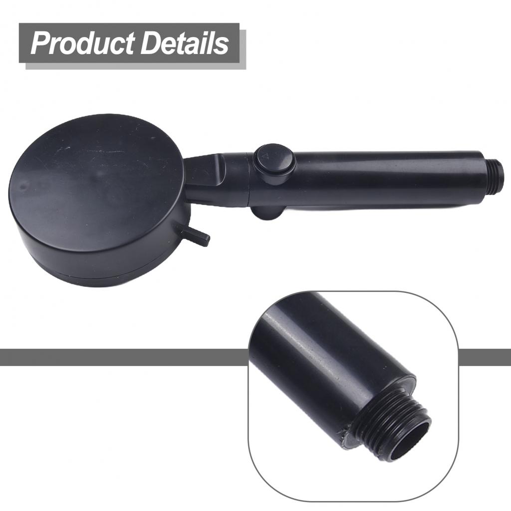 5 Mode Shower Head ABS Plastic Black Fixed Support