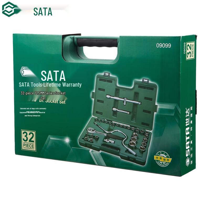 SATA 32-Piece 12.5MM Socket Set 32-Piece, 12.5MM Drive