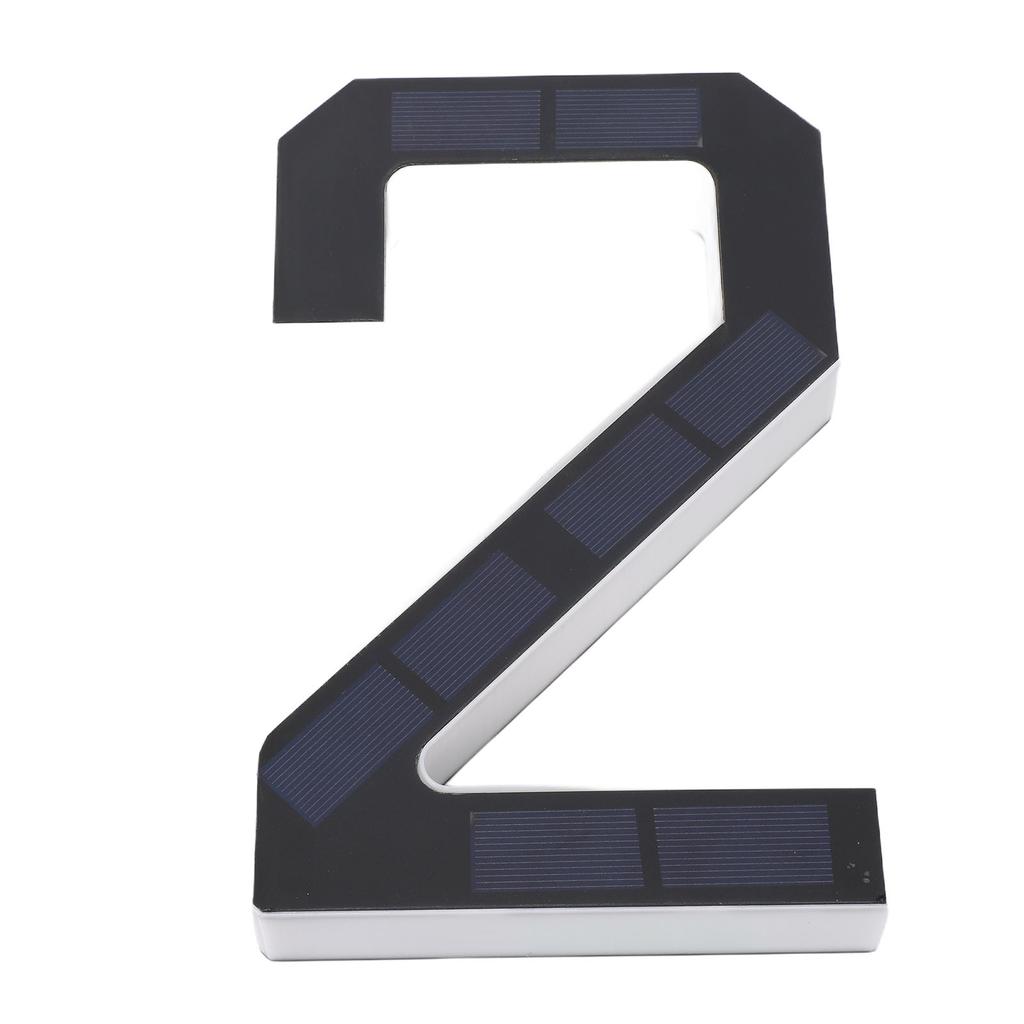 9 Inch Solar LED House Number Water Proof Auto Sensing Outside Address Sign Light Modern Style Black Number 2