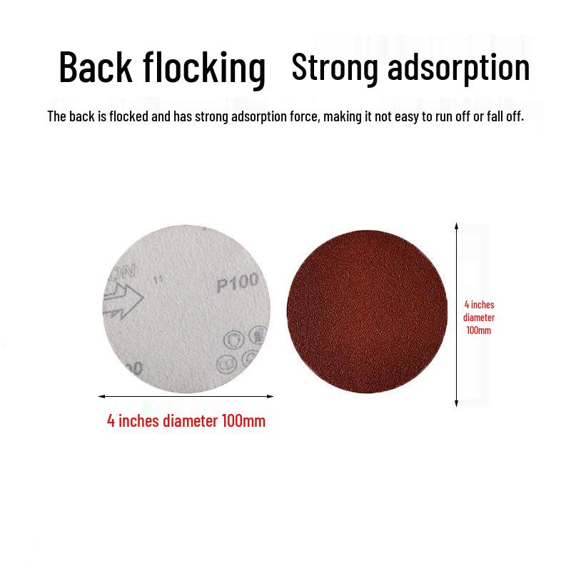 4" Red Self-Adhesive Velvet Sanding Discs for Polishing - 5 Pack