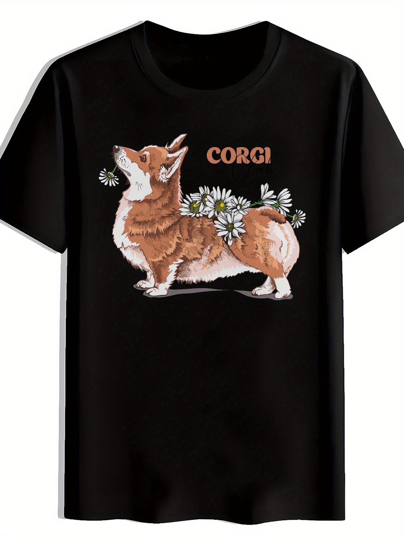 T-shirt Corgi Puppy Daisy Print XXXL