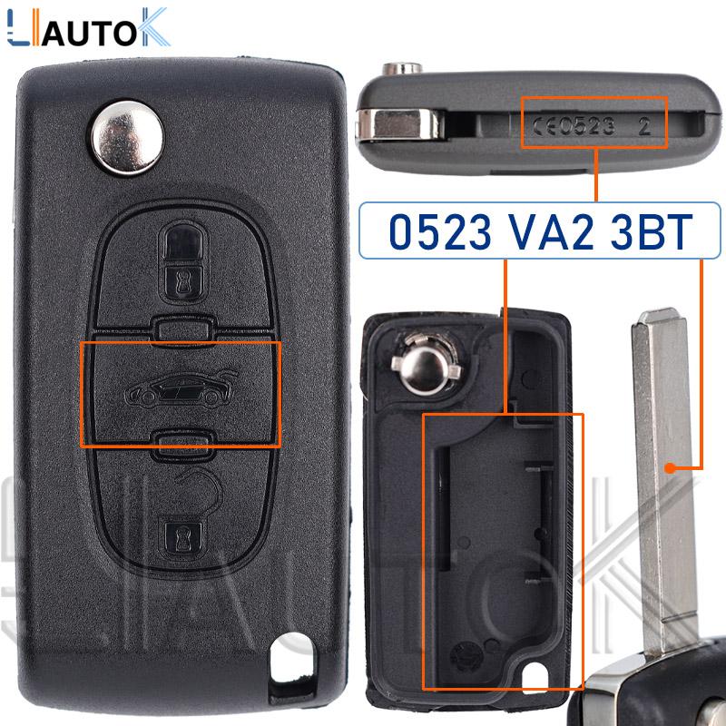 Smart Remote Key Case For Peugeot 207 307 308 407 607 807 For Citroen C2 C3 C4 C5 C6 2/3 Buttons Auto Flip Folding Car Key Shell
