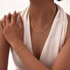 Women Minimalist Thin Gold Plated Chain Necklace, Stackable Stainless Steel Gold Plated Waterproof Jewelry