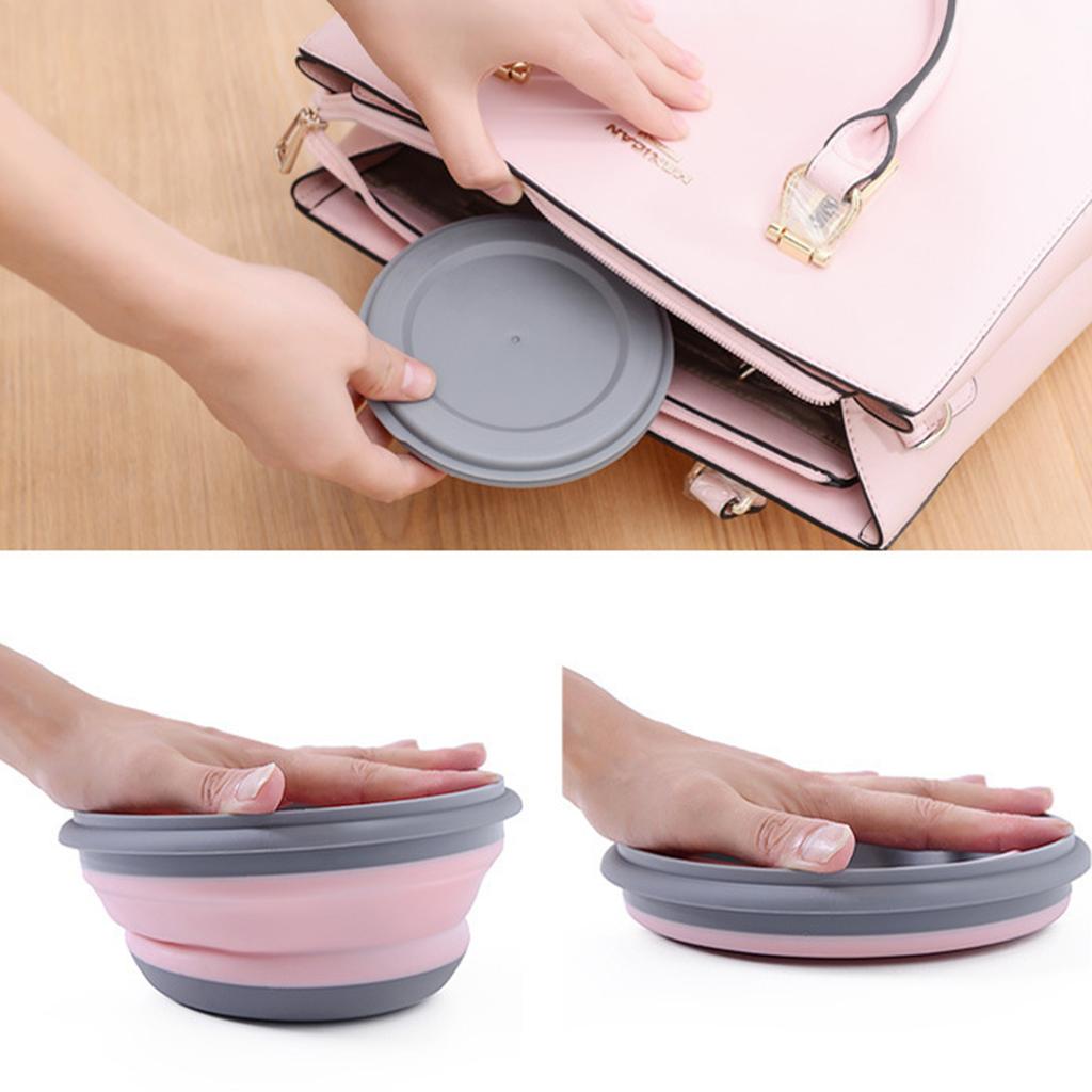 Collapsible Bowl Portable Tableware Expandable Outdoor Compression Travel Camping Picnic Anti-Spill Food Container for Baby Kids