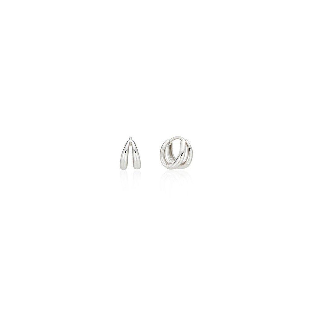 [Baiyer] Silver (W) Two-Line Mini One-Touch Earrings Bh7E40714W9Xxx