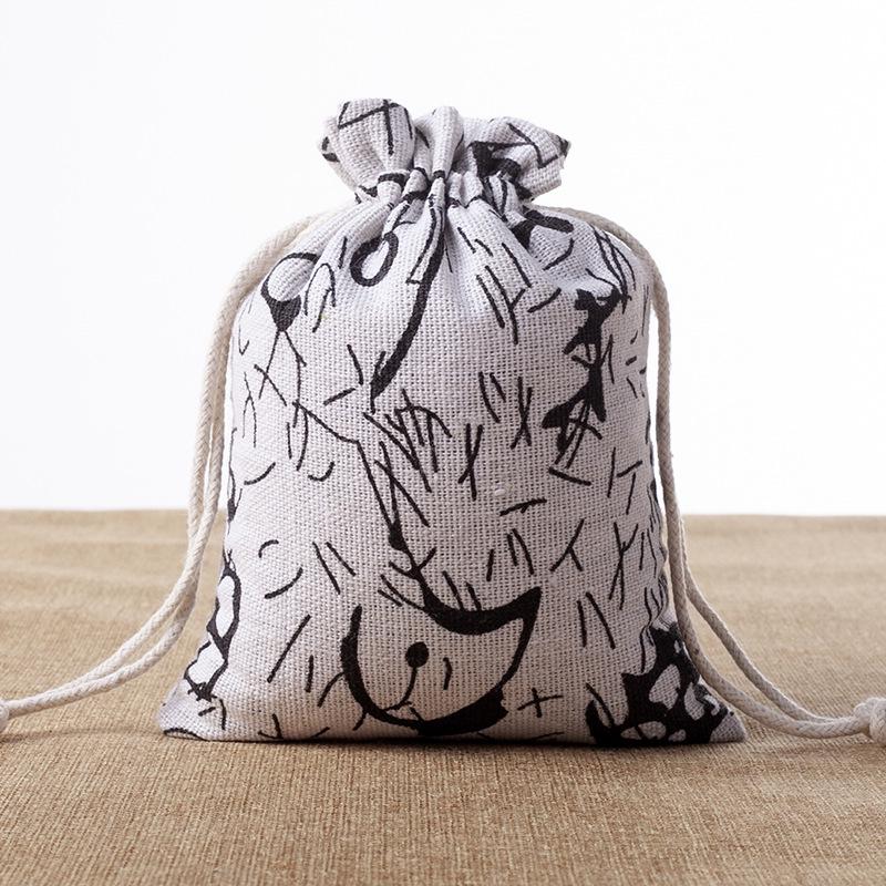 Burlap Jewelry Drawstring Sachets - Handmade Small Wenwan Bags