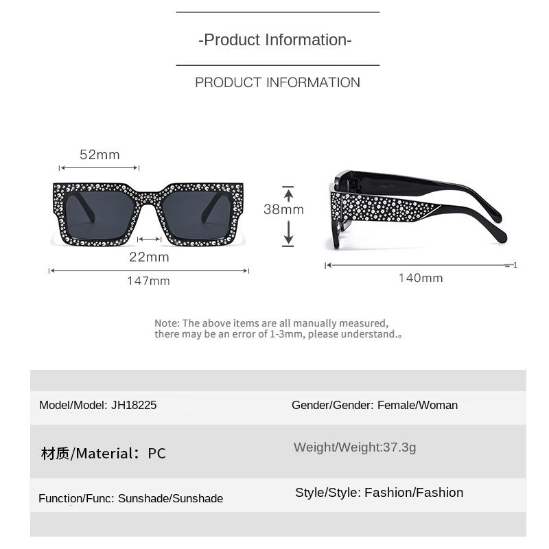 Premium Rectangular Goggles Women Men Trendy Diamond Rectangular Designer Glitter Sun Eyeglasses UV Protection 400 Sunglasses Eyeglasses