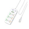 Power Strip Surge Protection Multi Socket 6 Outlets UK/US/EU Plug 1.8m Extension Cord with Type C 4USB Port Electrical Table Socket