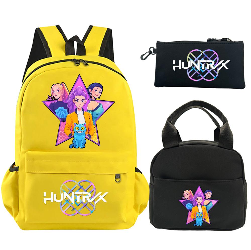 

3Pcs/set Anime K-Pop Demon Hunters Printed Backpack with Shoulder Bag Pencil Case for Student Boy Girl Schoolbag Large Capacity Waterproof Bookbag