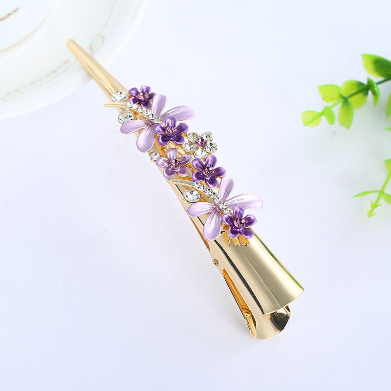 Headgear Spring And Summer High-End Hairpin, Women'S Adult Hairpin Alloy Paint Summer Disc Hair Ponytail Horn Clip