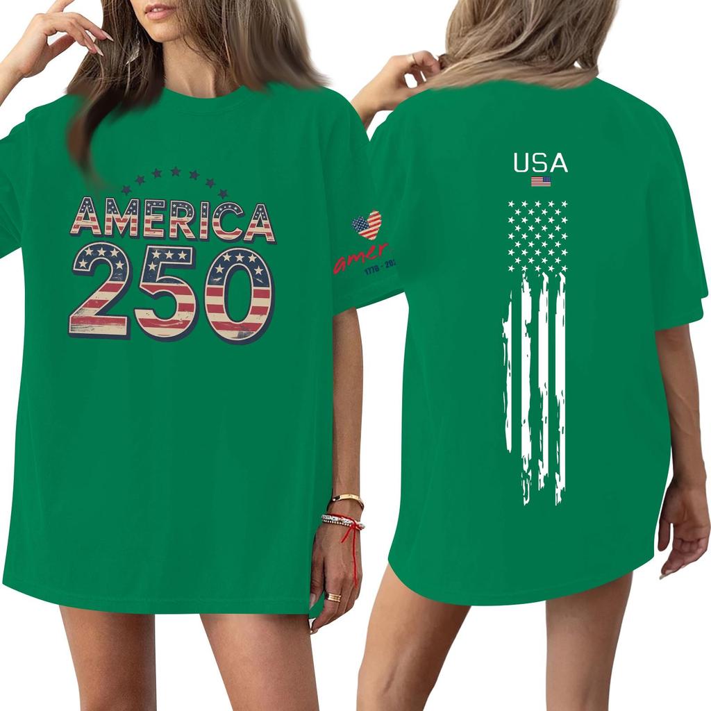 Women's Casual Fashion Round Neck Casual Print Short Sleeve T-Shirt Top