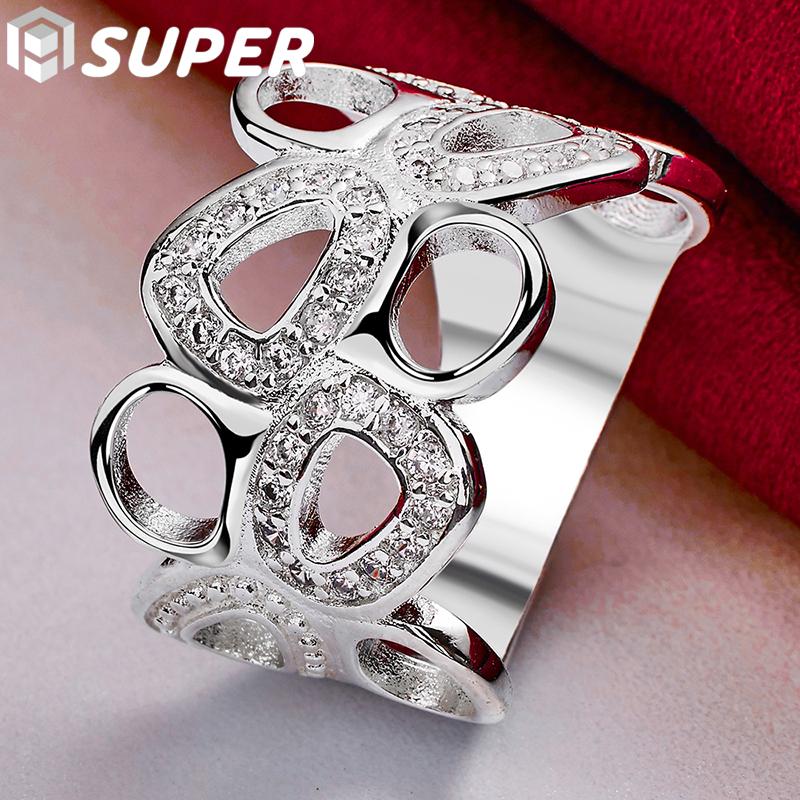 925 Sterling Silver AAA Zircon Heart Ring Jewelry