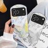 Lucky Butterfly Painting For iPhone 17 Air 16 15 14 Pro 13 Plus 12 Mini 11 Pro Max XR X 7 8 Elliptical Tempered Glass Phone Case