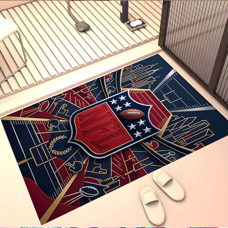 NFL Print Teppich, Waschbarer Bodenläufer, Für Eingangsbereich Studentenwohnheim Waschküche Büro Arbeitszimmer, Heimdekoration Geburtstags-Weihnachtsgeschenk