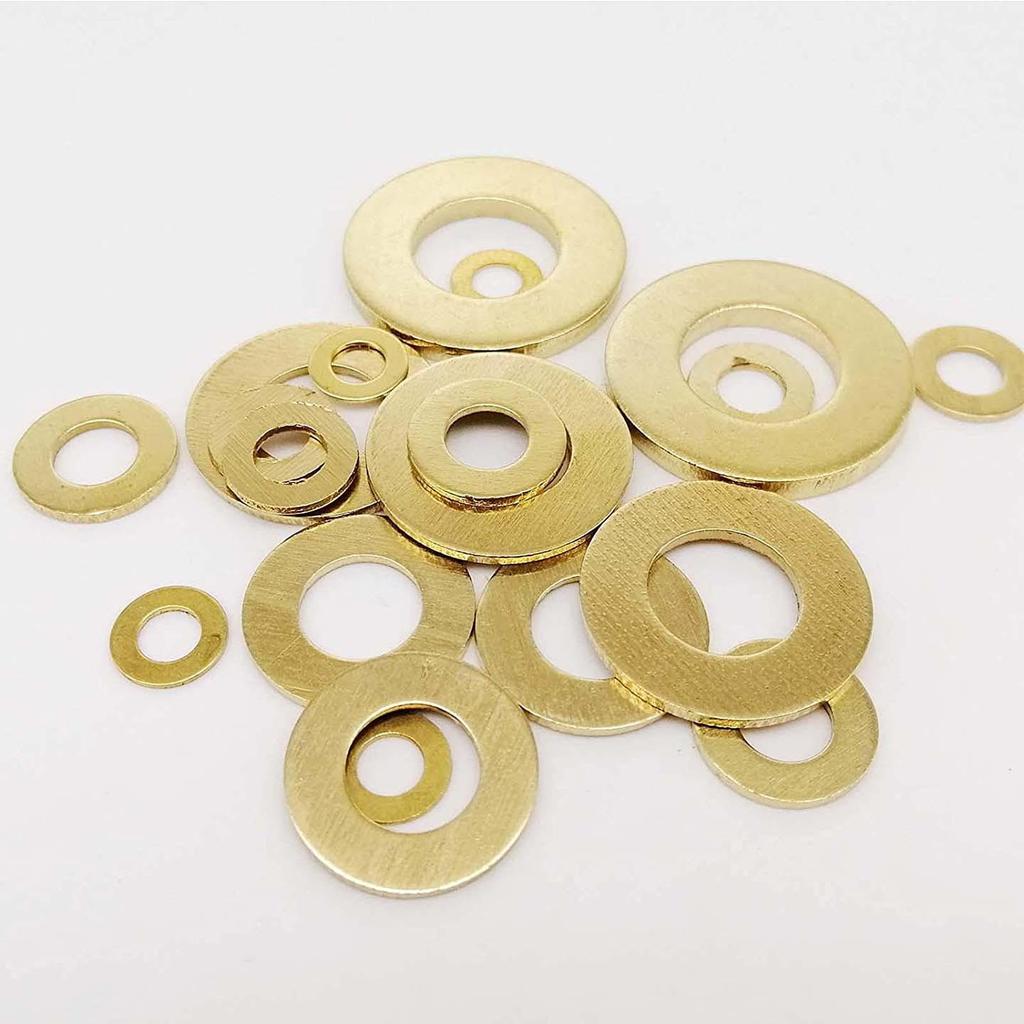 Brass and Copper Flat Washers and Spacers - Sizes: M2 to M12