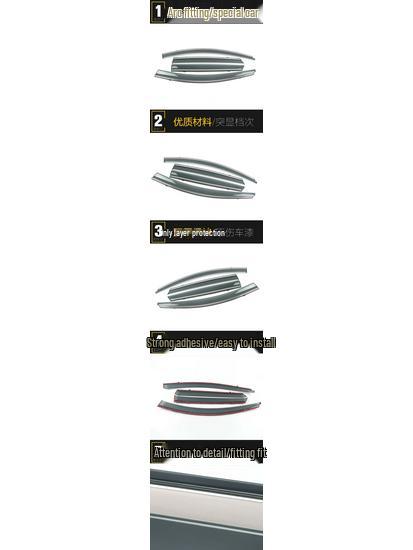 11-16 Tiida Rain Deflectors: 3D Stainless Steel Visor Trim Accessories