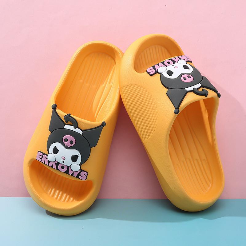 Pink Cartoon Style Summer Girls Slippers Breathable Soft Eva Material Indoor Home Use