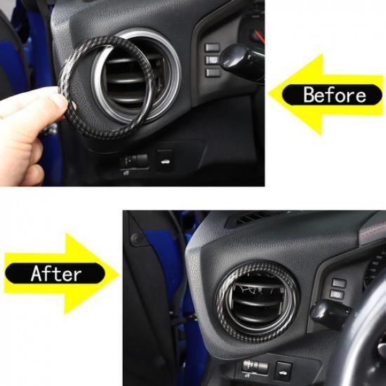 ABS Carbon Fiber Inner Side Air Vent Outlet Frame Trim For Toyota 86/Subaru BRZ