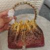 2026 Womens Crystal-Embellished Crossbody Bag Fringe Detail Small Square Shoulder No Top Handle