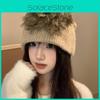 Dog Knitted Trendy Plush Winter Hat For Women Soft And Warm Fashionable Accessory