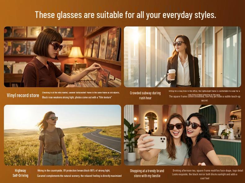 KAJILA 2026 European Fashion Square Frame Polarized Sunglasses for Women - Trendy & Versatile Sun Protection