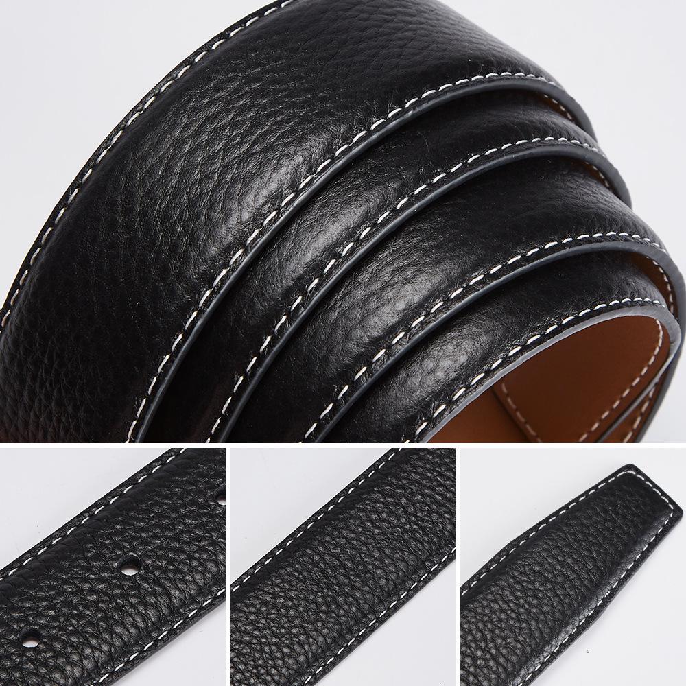 Men's Genuine Cowhide Belt with Automatic Buckle, 3.5cm Width