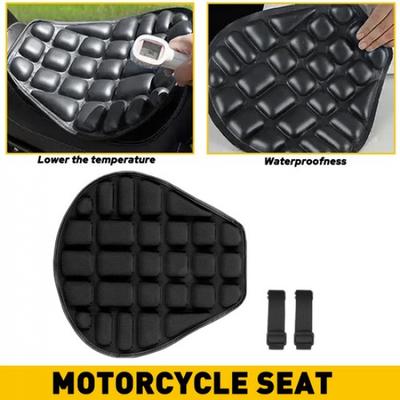 Black Lycra Comfort Gel Seat Cushion Cover Shock Absorb Pad Fits For Motorcycle