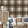 Brown and cream checkered wallpaper for living room and bedroom 50x1000