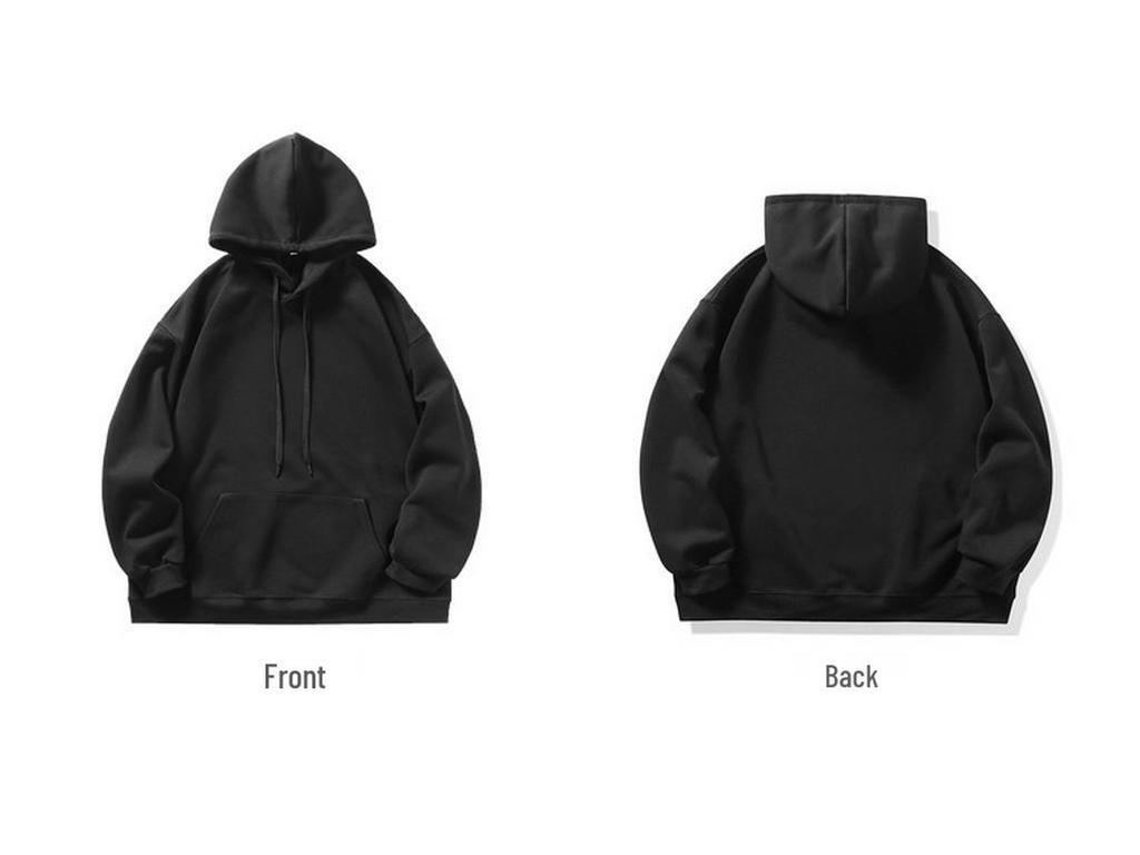 Unisex Heavyweight Hoodie: Solid Color American Street Style for Autumn/Winter