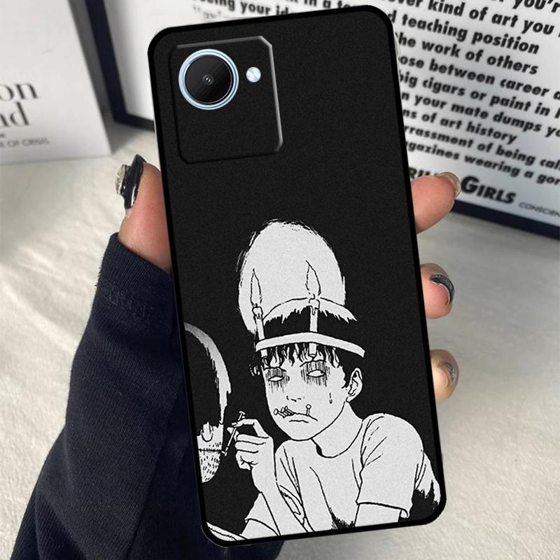 Horror Manga Style For Realme GT7 Pro GT6 C67 C65 C63 C61 C55 C53 C51 C71 C75 10 11 12 13 14 15 Pro Plus Case