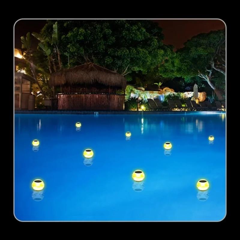 Solar Water Floating Lamp Floating Pool Light Color Changing Pool Landscape Lamp IP65 Waterproof Last Up  for Swimming Pool