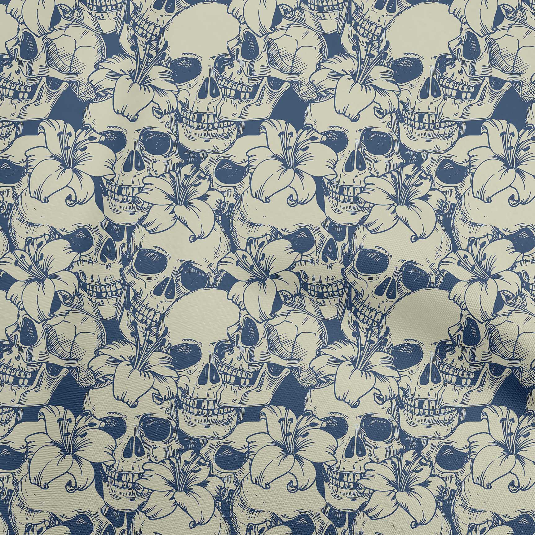 

OneOone Cotton Flex Brown Fabric Skull Швейний матеріал Тканина з принтом у дворі 40 дюймів 60 Inch Wide - Viscose Jersey бежевий