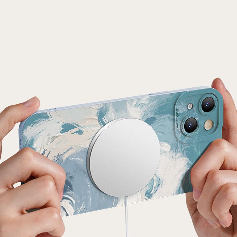 Aquarell Ölgemälde Handyhülle für iPhone 11 12 13 14 15 16 Pro Max Mini XR XS X 7 8 Plus SE Weiche Matte Silikonhülle