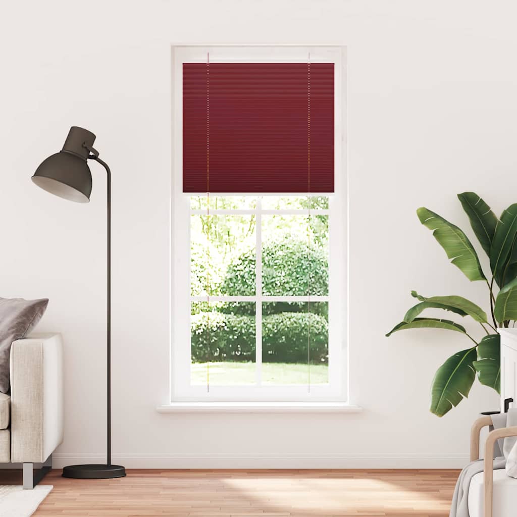 Burgundy Red Pleated Blind 85X200 Cm Fabric Width