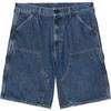 Logo Solid Mid-Rise Zipper Loose Denim Shorts Men Shorts Blue I034867-01-06