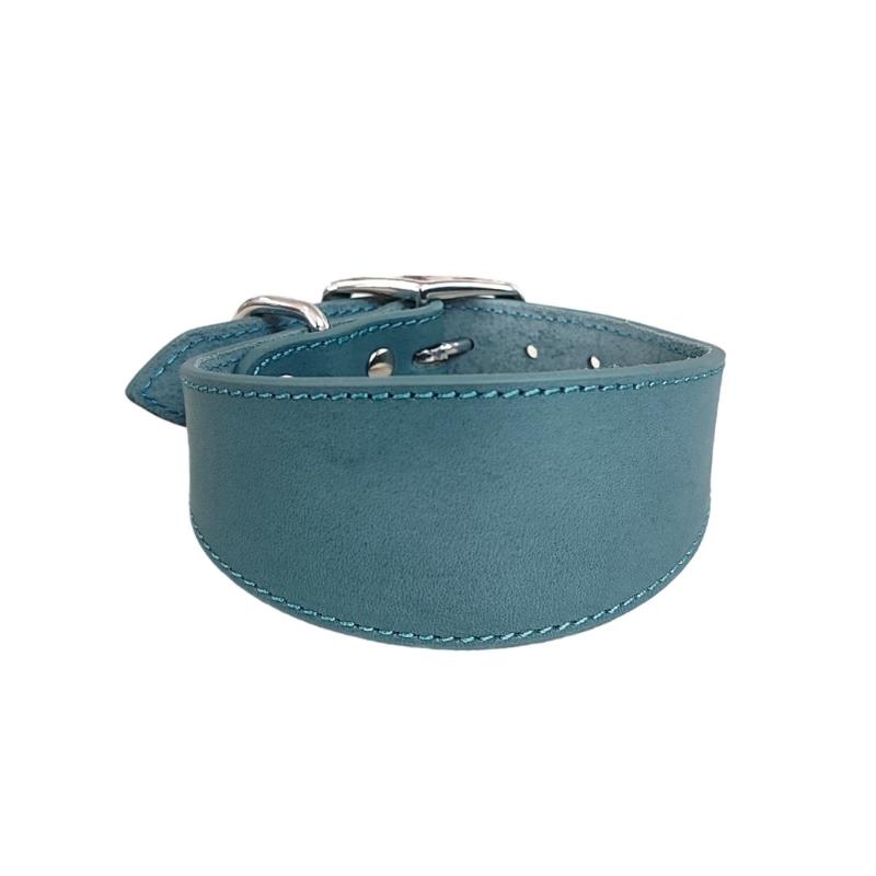 Breites, gepolstertes Hundehalsband aus echtem Leder – Welpenhalsbänder für Lurcher und Italienische Windhunde – Komfortables Hundezubehör