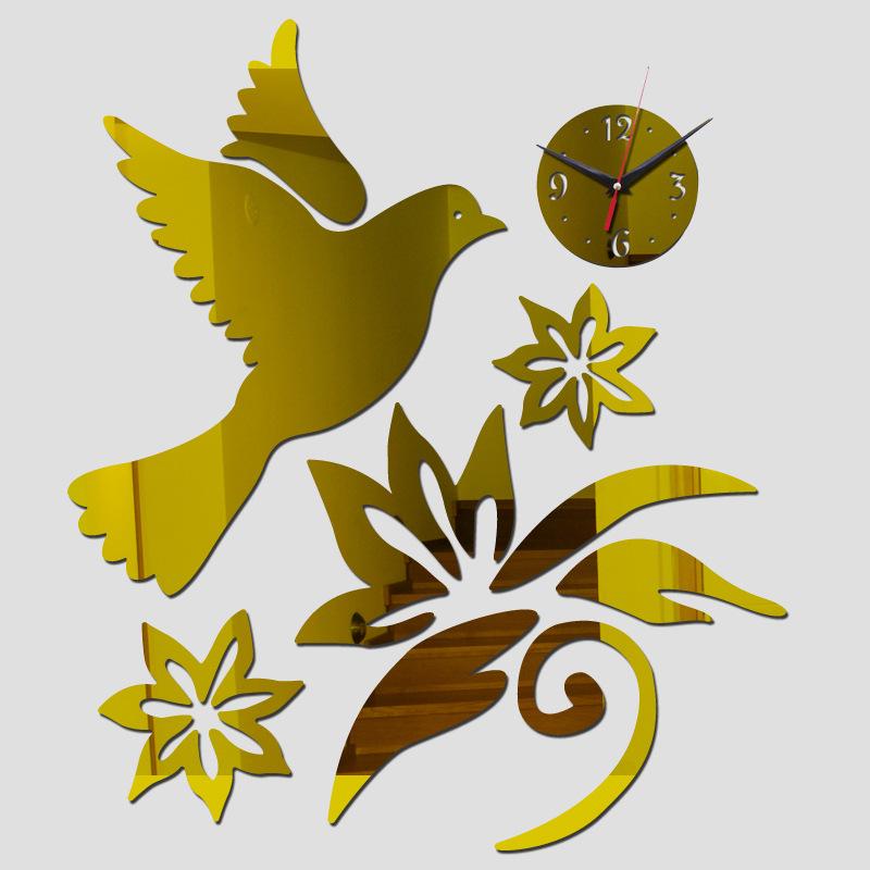 Silent Acrylic Mirror Wall Clock - Personalized DIY Decor for Living Room