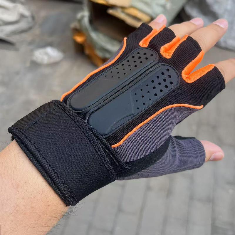 

Wrist guard fitness half-finger gloves men s breathable sports exercise pressurized wear-resistant non-slip fitness M