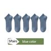 New 5Pairs Men Combed Cotton Socks Mesh Short Breathable Odor Proof and Antibacterial Business Spring Summer for Male Socks Size EU38-45